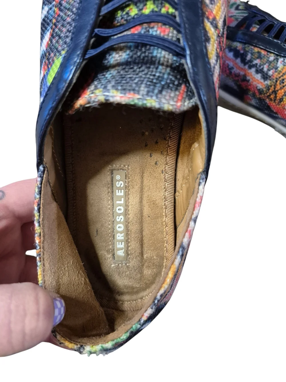 AEROSOLES Colorful Boho Woven Espadrille Sneakers 6.5M